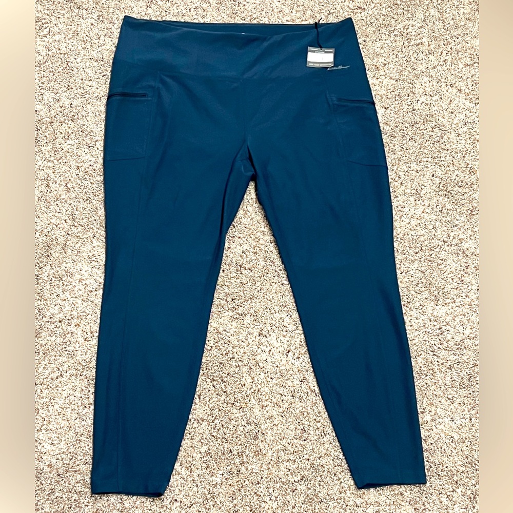 NWT Eddie Bauer women’s 2x trail tights leggings high rise indigo blue